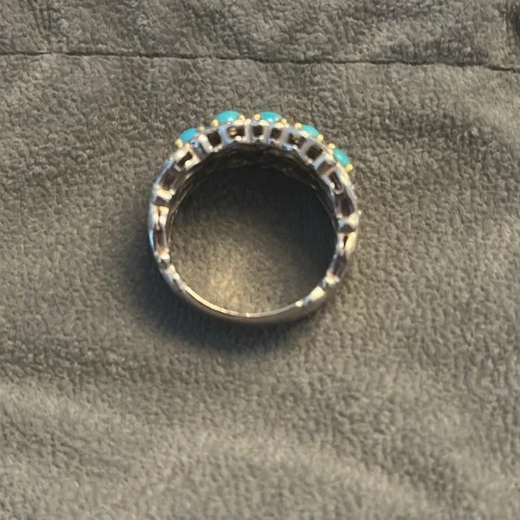 Turquoise Gems En Vogue II Ring Sleeping Beauty Mountain 5 Stone Size 8 - Picture 3 of 9